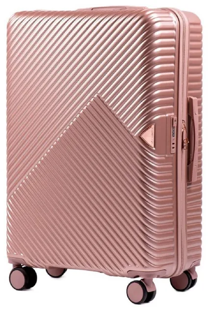 Валіза пластикова WINGS WN01 велика 78 см золотисто-рожева Wp00300