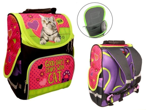 Рюкзак Leader 988916 Полосатий котик короб ортопед 34х26х15см