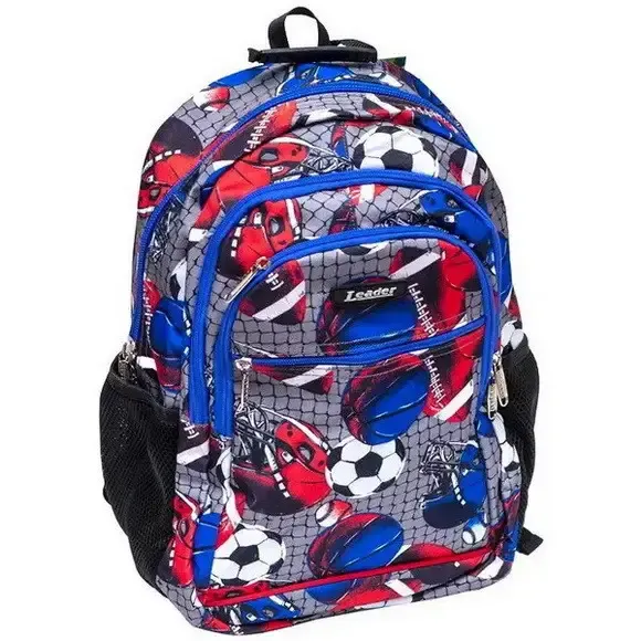 Рюкзак шкільний "Leader" "М'яч", ортопедичний, розмір "М" для середніх та старших класів, 42х29х15см.