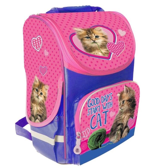 Рюкзак Leader 989051 Котик короб ортопед 34х26х15см