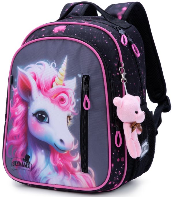 Ортопедичний рюкзак для дівчинки з Єдинорогом 37х29х17 см Winner/SkyName для молодших класів R5-029